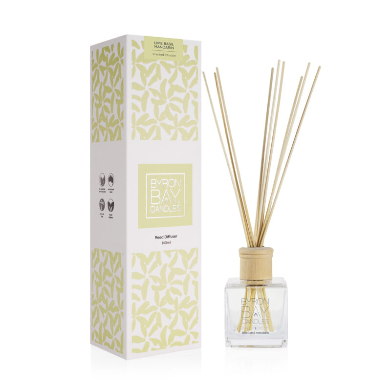 Lime Basil Mandarin Reed Diffuser Byron Bay Candles