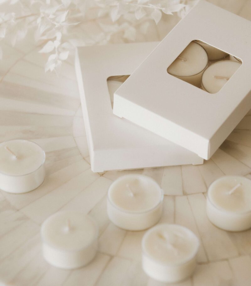 Unscented Pure Soy Wax Tea Light Candles - Set Of 6 | Coupons Excluded