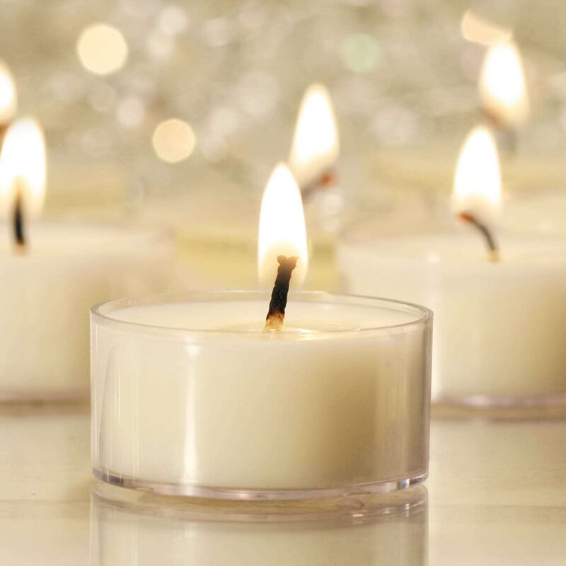 Qty 100 Unscented Pure Soy Wax Tea Light Candles | Coupons Excluded | FREE delivery