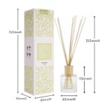 Lemongrass & Patchouli reed diffuser with measurements