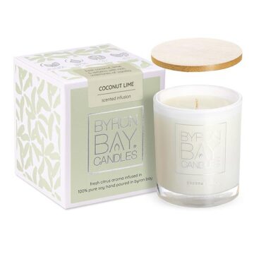 Coconut Lime Medium 30 Hour Pure Soy Candle Byron Bay Candles